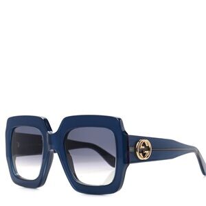 Gucci - Acetate blue square sunglasses
